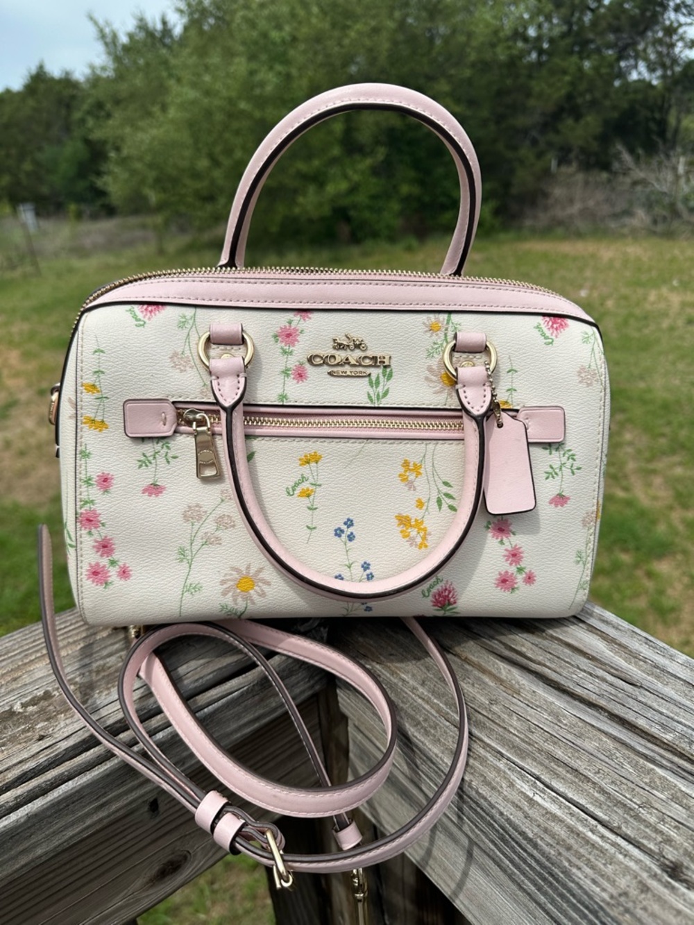 Coach Rowen Floral Satchel Handbag